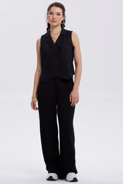 Blazer Mujer Tipo Gillette Lino Negro