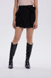Falda Mujer Short Lino Amarra Cintura Negro