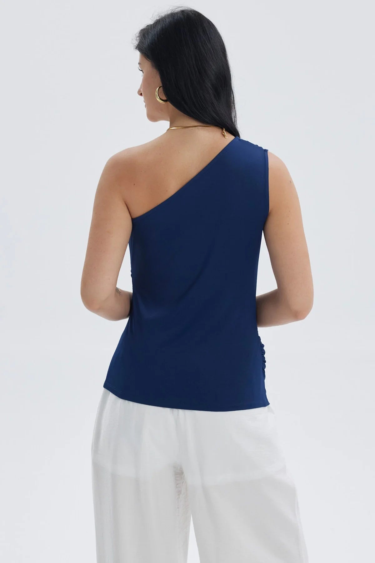 Polera Mujer Con Botones Azul Oscuro