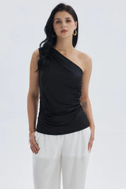 Polera Mujer Con Botones Negro