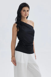 Polera Mujer Con Botones Negro