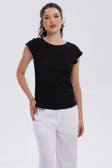 Polera Mujer Espalda Escote Cuadrado Negro