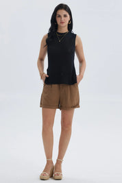 Short Mujer Sastrero Café Claro