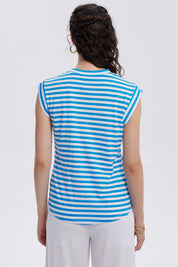 Polera Mujer Satín Celeste