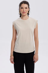 Polera Mujer Satín Arena