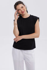 Polera Mujer Satín Negro