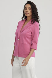 Blazer Mujer Tope Ruedo Fucsia