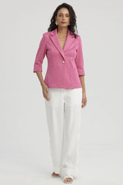 Blazer Mujer Tope Ruedo Fucsia