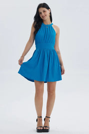 Vestido Mujer Corto Azul Claro