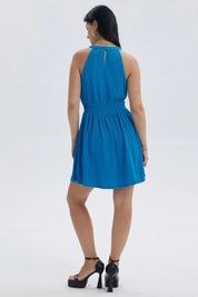 Vestido Mujer Corto Azul Claro