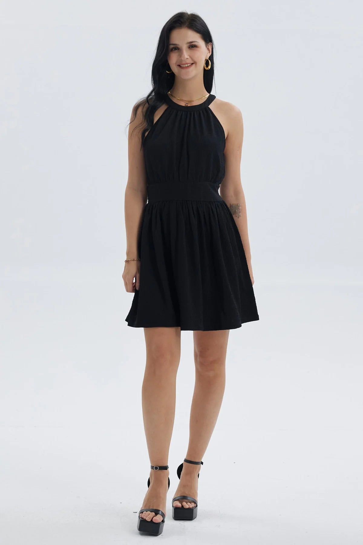 Vestido Mujer Corto Negro