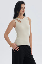 Polera Mujer Lisa Abertura Arena