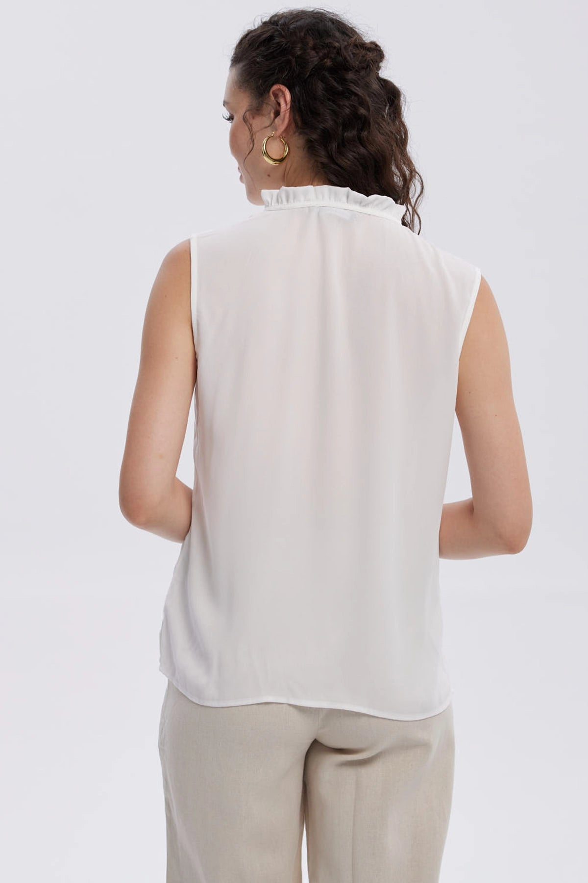 Blusa Mujer Aplicación Amarra Crudo