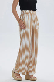 Pantalón Mujer Palazzo Liso Pretina Elasticada Camel