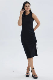 Vestido Mujer Largo Rib Negro