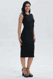 Vestido Mujer Largo Rib Negro
