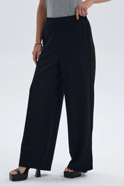 Pantalón Mujer Palazzo Pretina Elástica Negro