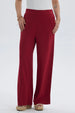 Pantalón Mujer Palazzo Pretina Elástica Rojo Oscuro