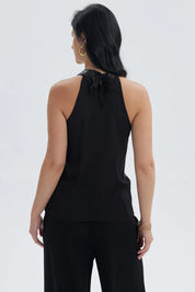 Blusa Mujer Lentejuelas Amarra Negro