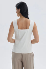 Polera Mujer Escote Cuadrado Crudo