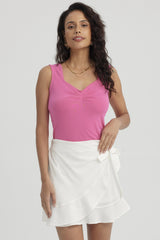 Polera Mujer Escote Cuadrado Fucsia