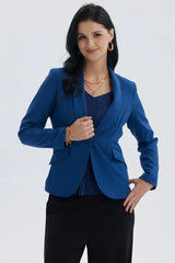 Blazer Mujer Tope Liso 1 Botón Azul Oscuro
