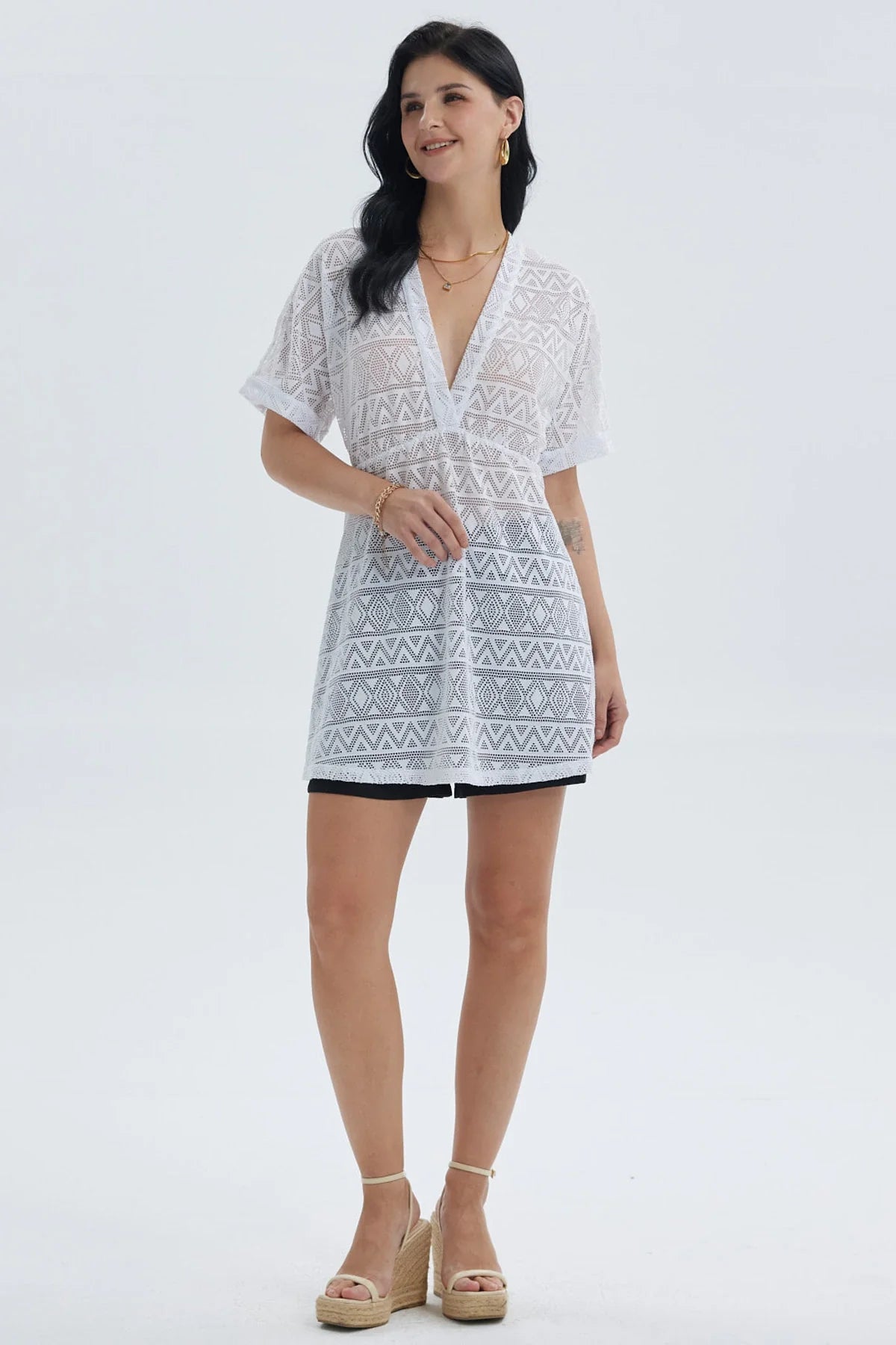 Polera Mujer Salida de Baño Blanco