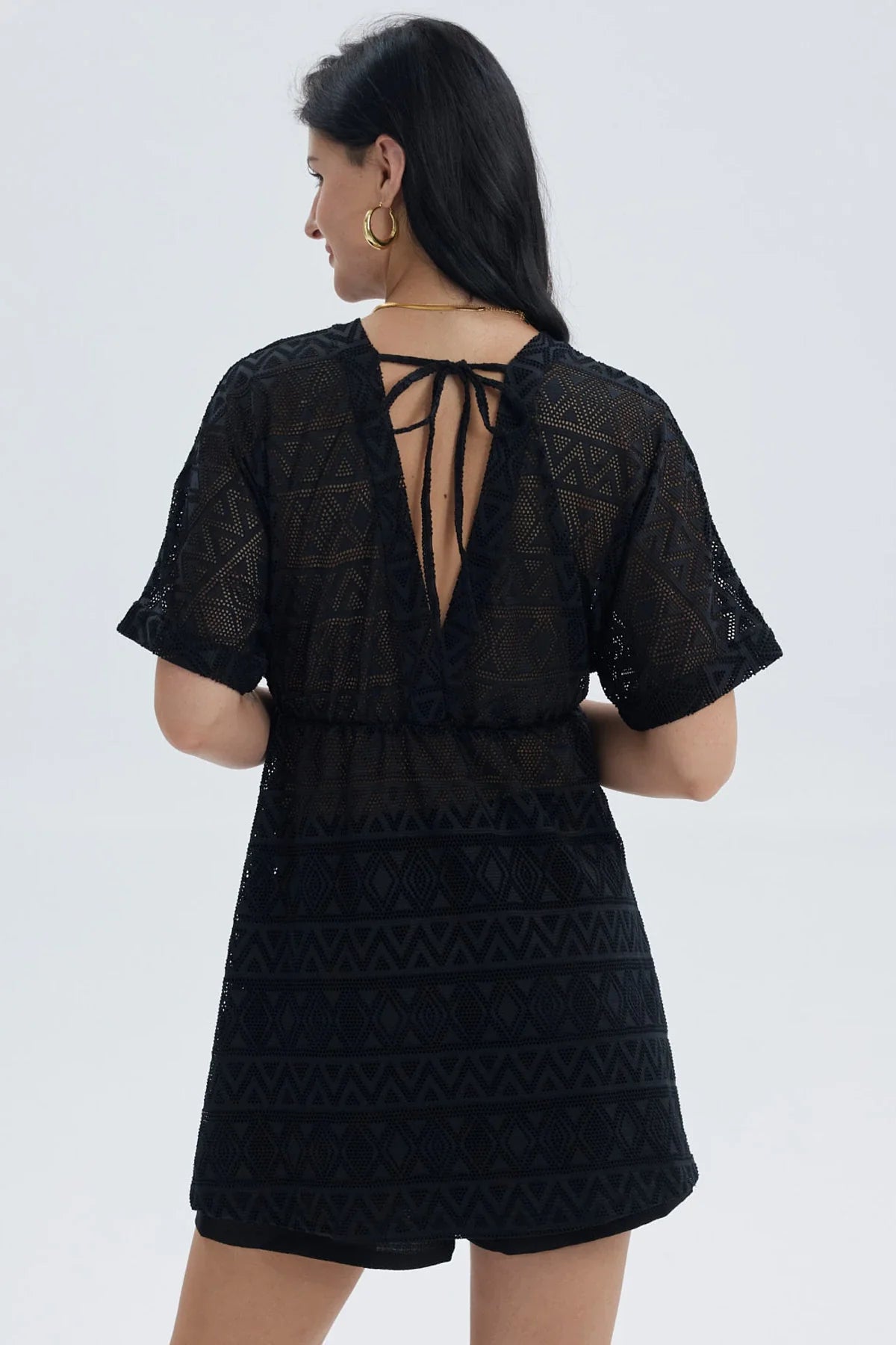 Polera Mujer Salida de Baño Negro