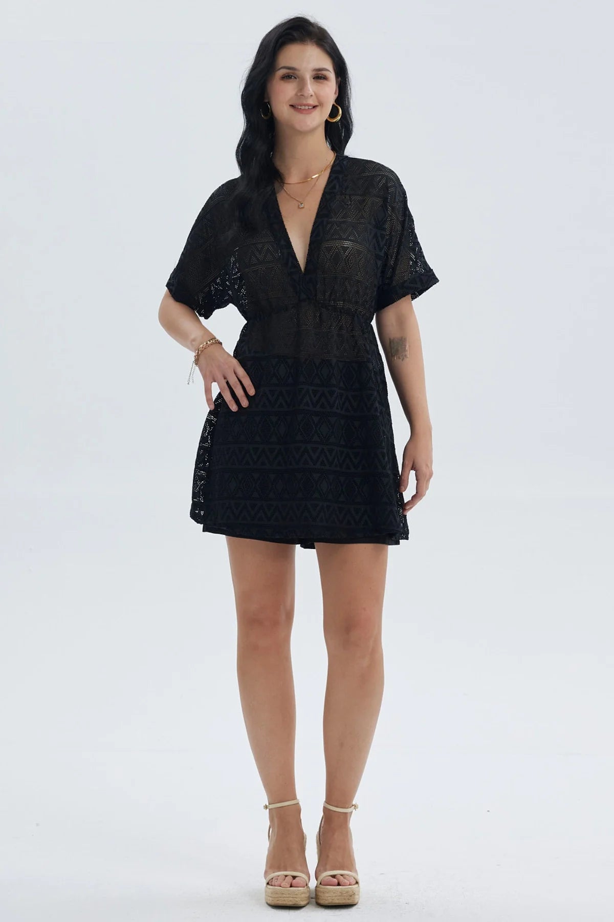 Polera Mujer Salida de Baño Negro