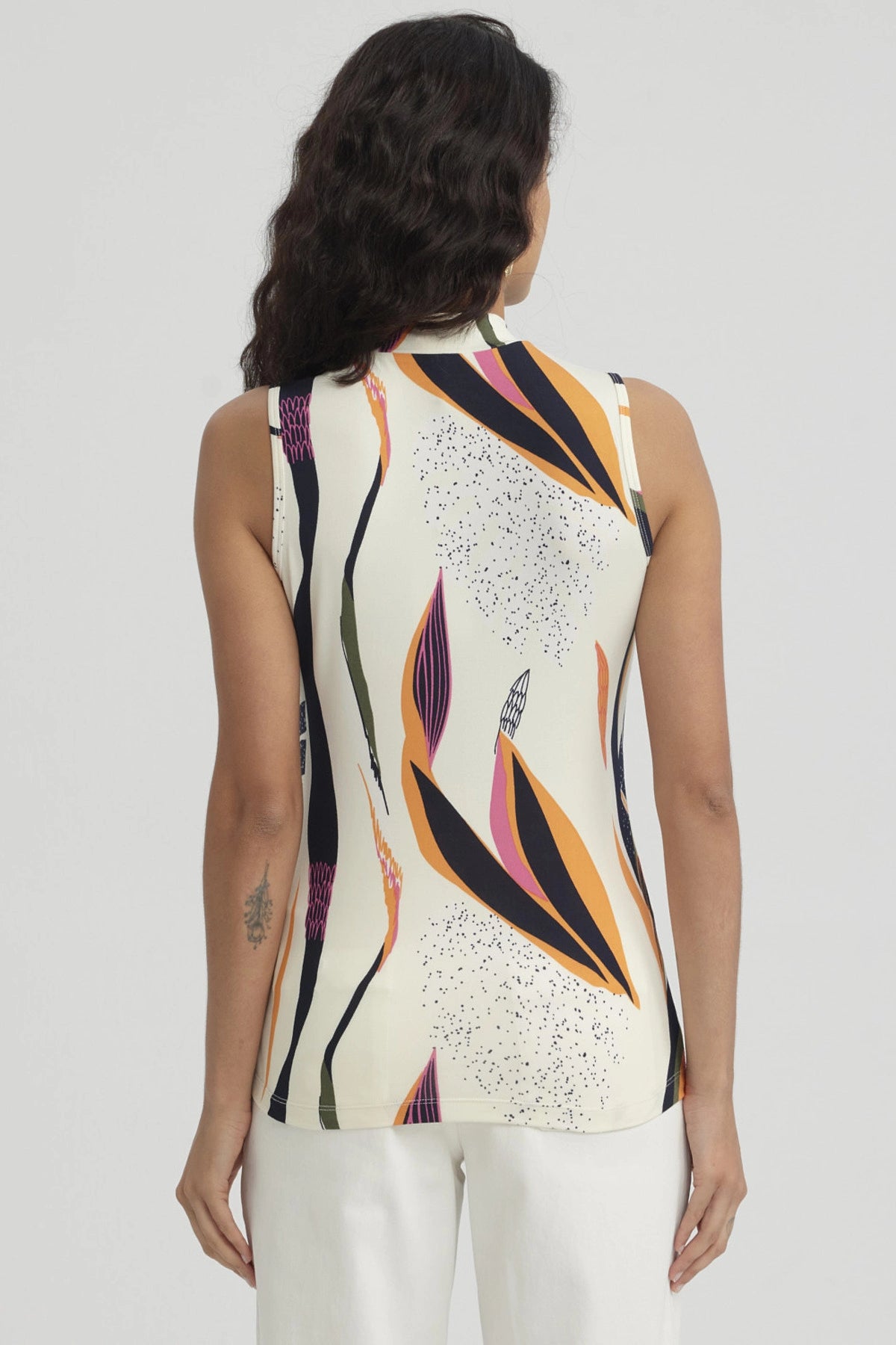 Polera Mujer Elasticada Crema