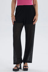 Pantalón Mujer Con Short Calce Flare Negro