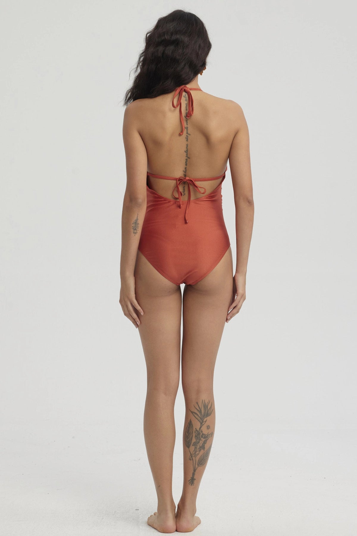 Traje de Baño Mujer Entero Amarra Terracota