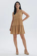 Vestido Mujer Liso Rib Con Corte Camel