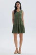 Vestido Mujer Liso Rib Con Corte Verde Musgo