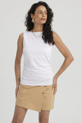 Polera Mujer Doble Capa Delantera Blanco