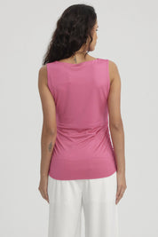 Polera Mujer Doble Capa Delantera Fucsia