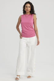 Polera Mujer Doble Capa Delantera Fucsia