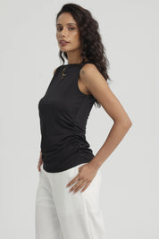 Polera Mujer Doble Capa Delantera Negro