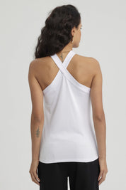 Polera Mujer Escote Cruzada Blanco