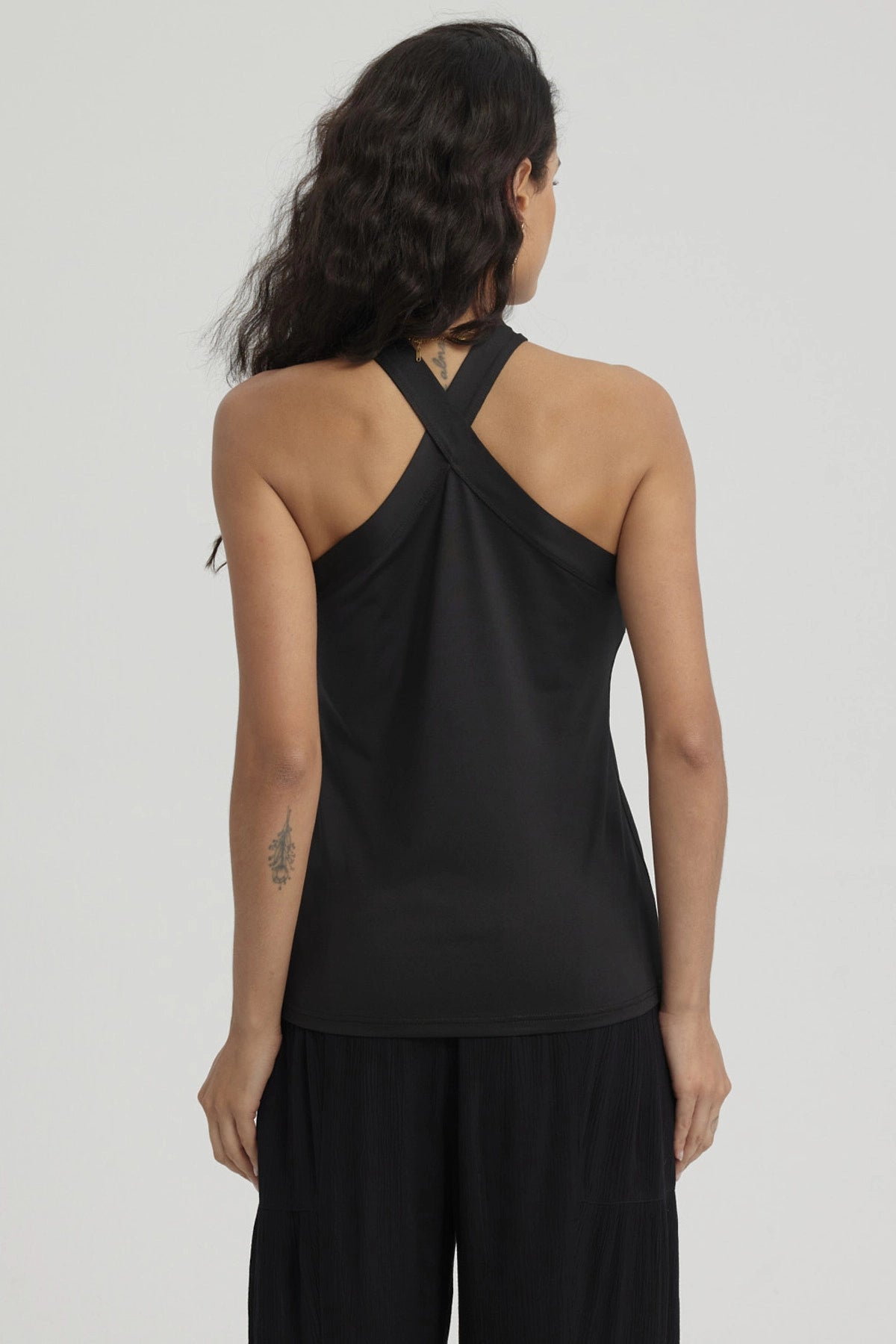Polera Mujer Escote Cruzada Negro