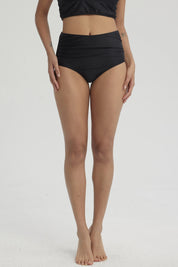 Traje de Baño Mujer Tiro Alto Recogido Negro