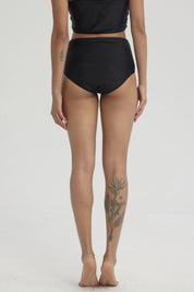 Traje de Baño Mujer Tiro Alto Recogido Negro