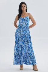 Vestido Mujer Largo Pabilo Azul