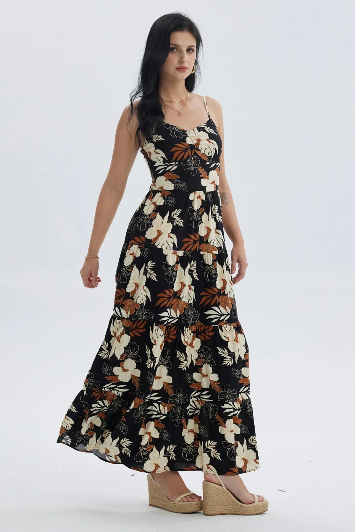 Vestido Mujer Largo Pabilo Negro
