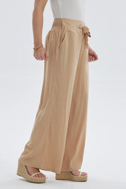 Pantalón Mujer Lazo Con Argolla Camel