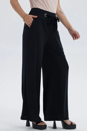 Pantalón Mujer Lazo Con Argolla Negro