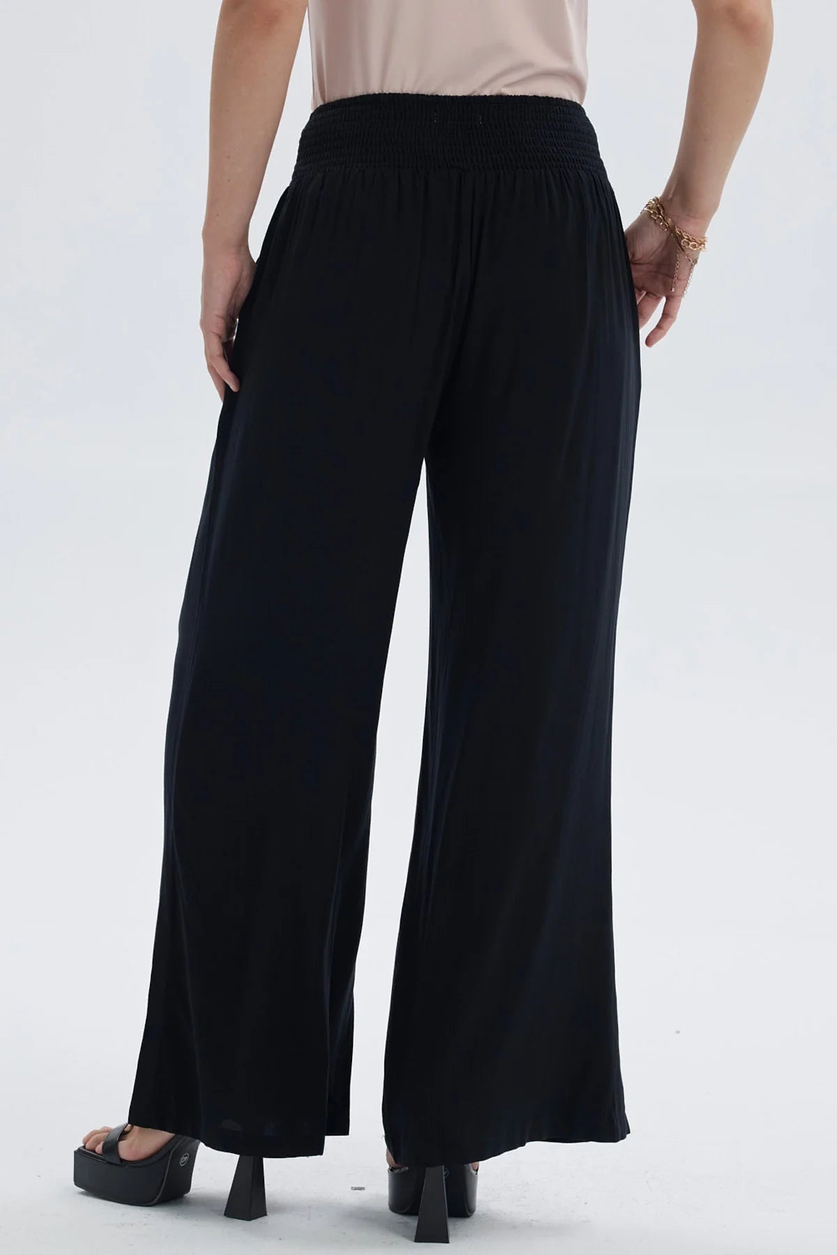 Pantalón Mujer Lazo Con Argolla Negro