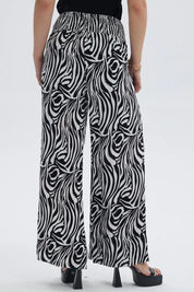 Pantalón Mujer Lazo Con Argolla Negro / Blanco