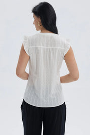 Blusa Mujer Vuelos Pata Botón Crudo