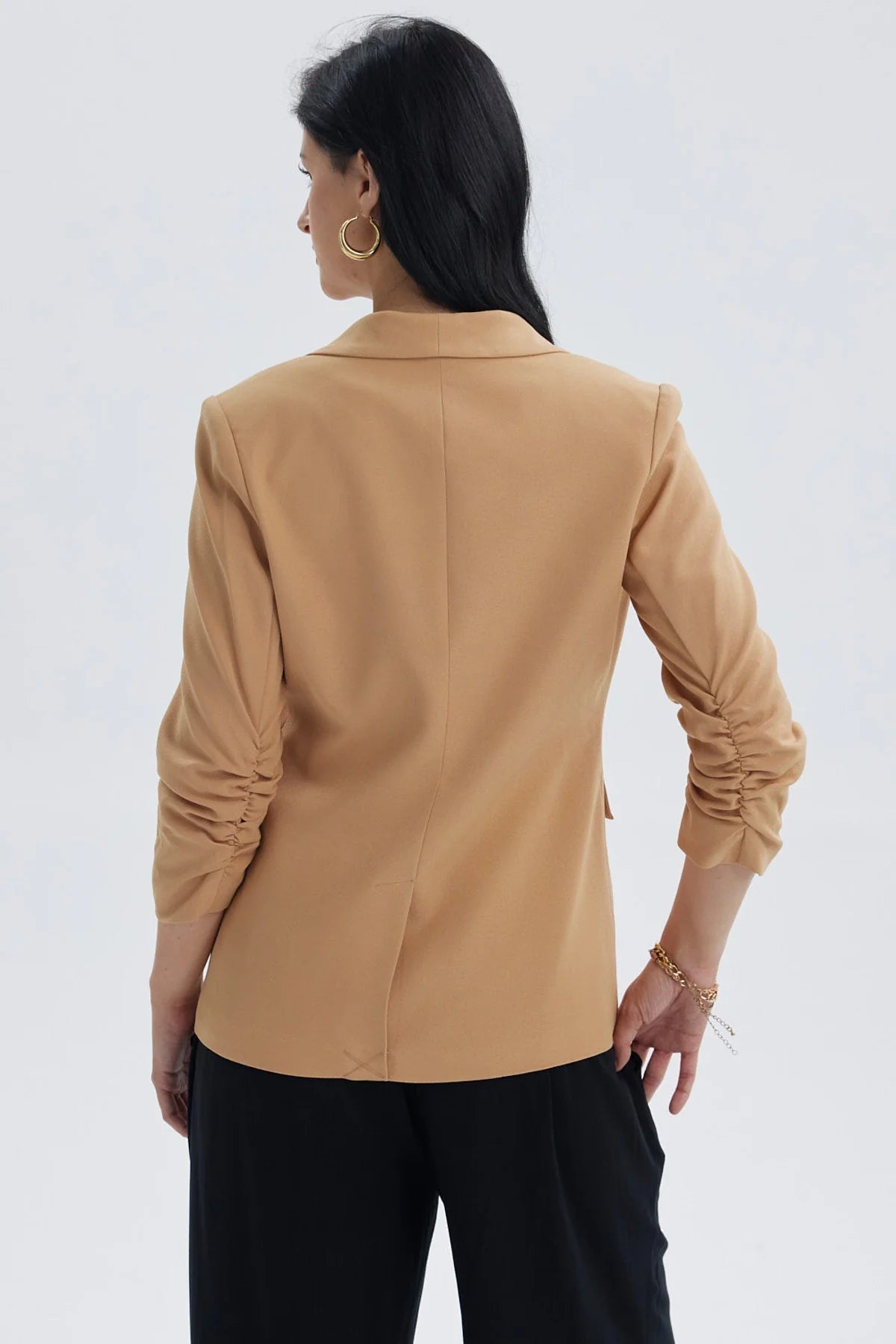 Blazer Mujer Top Liso Camel